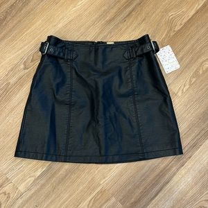 Free People Faux leather black mini skirt, size 2